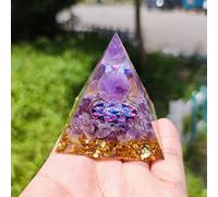 Orgón Pirámide Amatista Peridoto Piedra De Cristal Curativo Reiki Chakra Generador De Energía Orgonita Pyramide EMF Protección Meditación,12