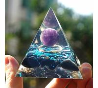 Orgón Pirámide Amatista Peridoto Piedra De Cristal Curativo Reiki Chakra Generador De Energía Orgonita Pyramide EMF Protección Meditación,17