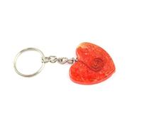 Orgone - Llavero con forma de corazón de ónix rojo de HiJet con protección electromagnética electromagnética EMF, reducción de ondas Prana Life Force Energy Xmas A++ Chokurei Copper Coil