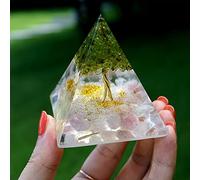 OrgoneVivid Árbol de la Vida Orgón Pirámide Peridoto y Cuarzo Rosa EMF Orgonita Energía Chakra Reiki Meditaiton Herramienta