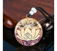 Orgonite Energy Lotus Colgante Colgante Collar Turquesa Reiki Resina Collar Joyería-2