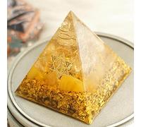 Orgonite Pyramid 5cm Citrine Pyramid Energy convertidor de energía para reunir la decoración de la resina de riqueza y prosperidad-5 cm