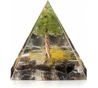Orgonite Pyramid for Positive Energy, Orgone Peridot&Smoky Quartz Healing Crystal Pyramids for Reduce el Estrés Chakra Reiki Healing Meditation Attracts Lucky and Success