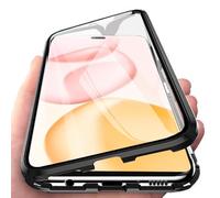 Orgsty Funda para Honor 400 Pro 5G, Absorción Magnética Cubierta Vidrio Frontal y Posterior Case Marco Metal Súper Delgada Protección de 360 Grados Funda, Negro