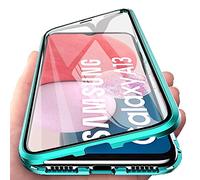 Orgsty Funda para Samsung Galaxy A13 4G, Absorción Magnética Cubierta Vidrio Frontal y Posterior Case Marco Metal Súper Delgada Protección de 360 Grados Funda, Verde