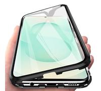 Orgsty Funda para Samsung Galaxy S26 Plus/S25+ 5G, Absorción Magnética Cubierta Vidrio Frontal y Posterior Case Marco Metal Súper Delgada Protección de 360 Grados Funda, Negro