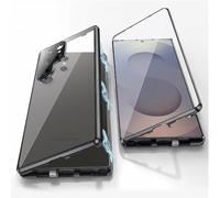 Orgsty Funda para Samsung Galaxy S26 Ultra, Absorción Magnética Cubierta Vidrio Frontal y Posterior Case Marco Metal Súper Delgada Protección de 360 Grados Funda, Negro