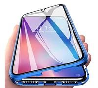 Orgstyle Funda para Vivo Y20s / Y11s, Absorción Magnética Cubierta Vidrio Frontal y Posterior Case Marco Metal Súper Delgada Protección de 360 Grados Funda, Azul