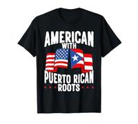 Orgullo Americano con raíces puertorriqueñas Bandera de Puerto Rico Camiseta