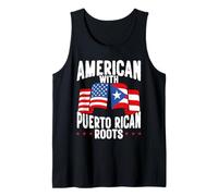 Orgullo Americano con raíces puertorriqueñas Bandera de Puerto Rico Camiseta sin Mangas