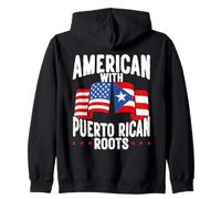 Orgullo Americano con raíces puertorriqueñas Bandera de Puerto Rico Sudadera con Capucha