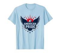 Orgullo Americano: Emblema de águila patriótica para patriotas Camiseta, Hombre, Azul Bebé, M
