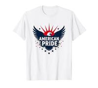 Orgullo Americano: Emblema de águila patriótica para patriotas Camiseta, Hombre, Blanco, M