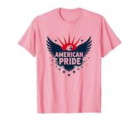 Orgullo Americano: Emblema de águila patriótica para patriotas Camiseta, Hombre, Rosado, M