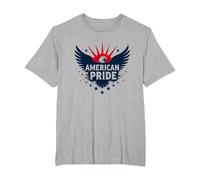 Orgullo Americano: Emblema de águila patriótica para patriotas Camiseta, Hombre Tallas Grandes, Gris Jaspeado, 4X Alto