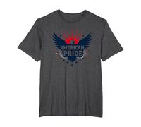 Orgullo Americano: Emblema de águila patriótica para patriotas Camiseta, Hombre Tallas Grandes, Jaspeado Oscuro, 6X Alto