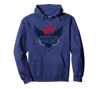 Orgullo Americano: Emblema de águila patriótica para patriotas Sudadera con Capucha, Unisex para Adultos, Azul Marino, S