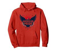 Orgullo Americano: Emblema de águila patriótica para patriotas Sudadera con Capucha, Unisex para Adultos, Rojo, S