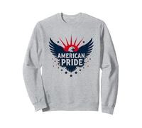 Orgullo Americano: Emblema de águila patriótica para patriotas Sudadera, Unisex para Adultos, Gris Jaspeado, M
