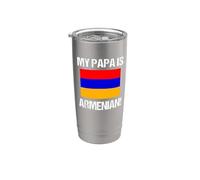 Orgullo ancestral: Armenia, mi papá es la bandera del país armenio Vaso térmico de acero inoxidable de doble pared