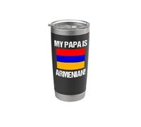 Orgullo ancestral: Armenia, mi papá es la bandera del país armenio Vaso térmico de acero inoxidable de doble pared