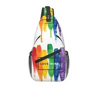 Orgullo Arcoíris Amor Gay Gana Arcoíris Bolsa De Pecho Portátil Crossbody Comodidad Bolso Cruzado Para Ciclismo Correr Deporte