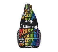 Orgullo Arcoíris Gay Me Gusta Mi Whiskyheterosexual Bolso De Pecho Comodidad Mochila Cruzada Bandolera Bolsa Cruzada Para Viajes Acampar Mujeres