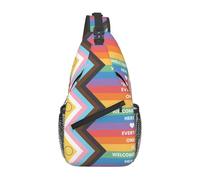 Orgullo Arcoiris Gay Todos Son Bienvenidos Aquí Bolso Cruzado Ajustable Crossbody Hombro Bolso De Pecho Para Deporte Desplazamientos Mujeres