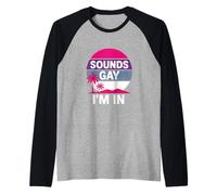 Orgullo Bisexual Suena Gay Vintage Mujeres LGBTQ+ Camiseta Manga Raglan