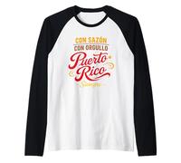 Orgullo Boricua Raíces Puertorriqueñas Patrimonio Isla Coquí Taíno Camiseta Manga Raglan