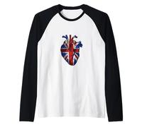 Orgullo británico/Raise The Flag Colours/Reino Unido Camiseta Manga Raglan