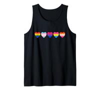 Orgullo Corazones Arco Iris Trans Bi Pan Lesbiana LGBTQ Amor Camiseta sin Mangas