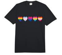 Orgullo Corazones Arco Iris Trans Bi Pan Lesbiana LGBTQ Amor Comfort Colors Adult Heavyweight T-Shirt