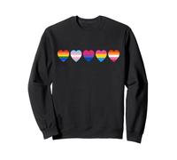 Orgullo Corazones Arco Iris Trans Bi Pan Lesbiana LGBTQ Amor Sudadera