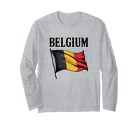 Orgullo de Bélgica Bandera Ondeando Belga Día Nacional Manga Larga