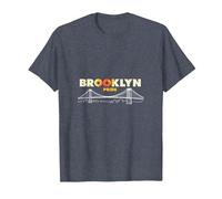 Orgullo de Brooklyn: Horizonte icónico del Puente para los Amantes de la Ciudad Camiseta, Hombre, Azul Jaspeado, S