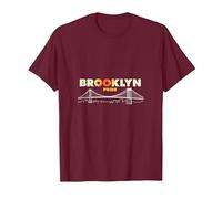 Orgullo de Brooklyn: Horizonte icónico del Puente para los Amantes de la Ciudad Camiseta, Hombre, Granate, 3XL