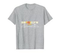 Orgullo de Brooklyn: Horizonte icónico del Puente para los Amantes de la Ciudad Camiseta, Hombre, Gris Jaspeado, L