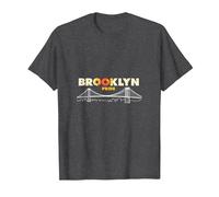 Orgullo de Brooklyn: Horizonte icónico del Puente para los Amantes de la Ciudad Camiseta, Hombre, Jaspeado Oscuro, 3XL