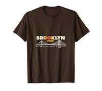 Orgullo de Brooklyn: Horizonte icónico del Puente para los Amantes de la Ciudad Camiseta, Hombre, Marrón, XL