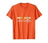 Orgullo de Brooklyn: Horizonte icónico del Puente para los Amantes de la Ciudad Camiseta, Hombre, Naranja, XL