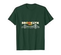 Orgullo de Brooklyn: Horizonte icónico del Puente para los Amantes de la Ciudad Camiseta, Hombre, Verde Bosque, 3XL