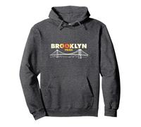 Orgullo de Brooklyn: Horizonte icónico del Puente para los Amantes de la Ciudad Sudadera con Capucha, Unisex para Adultos, Jaspeado Oscuro, XL