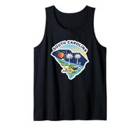 Orgullo de Carolina del Sur con Silueta y Palma Camiseta sin Mangas