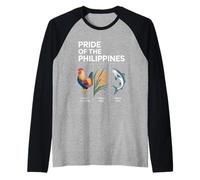 Orgullo De Filipinas Divertido Pollo Arroz Pescado Cultura Camiseta Manga Raglan