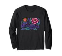 Orgullo de jardín retro con flores de peonía de Mishawaka Indiana Manga Larga