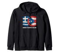 Orgullo de la Bandera de Puerto Rico Boricua Grecia Puerto Rico Sudadera con Capucha