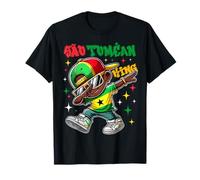 Orgullo de la bandera del rey de Santo Tomé dabbing para niños Camiseta