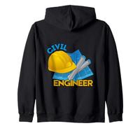 Orgullo de los planos del casco de ingeniero civil Sudadera con Capucha