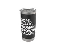 Orgullo del Mes de la Historia Negra de Dope Black Woman Growth Hacker Vaso térmico de acero inoxidable de doble pared